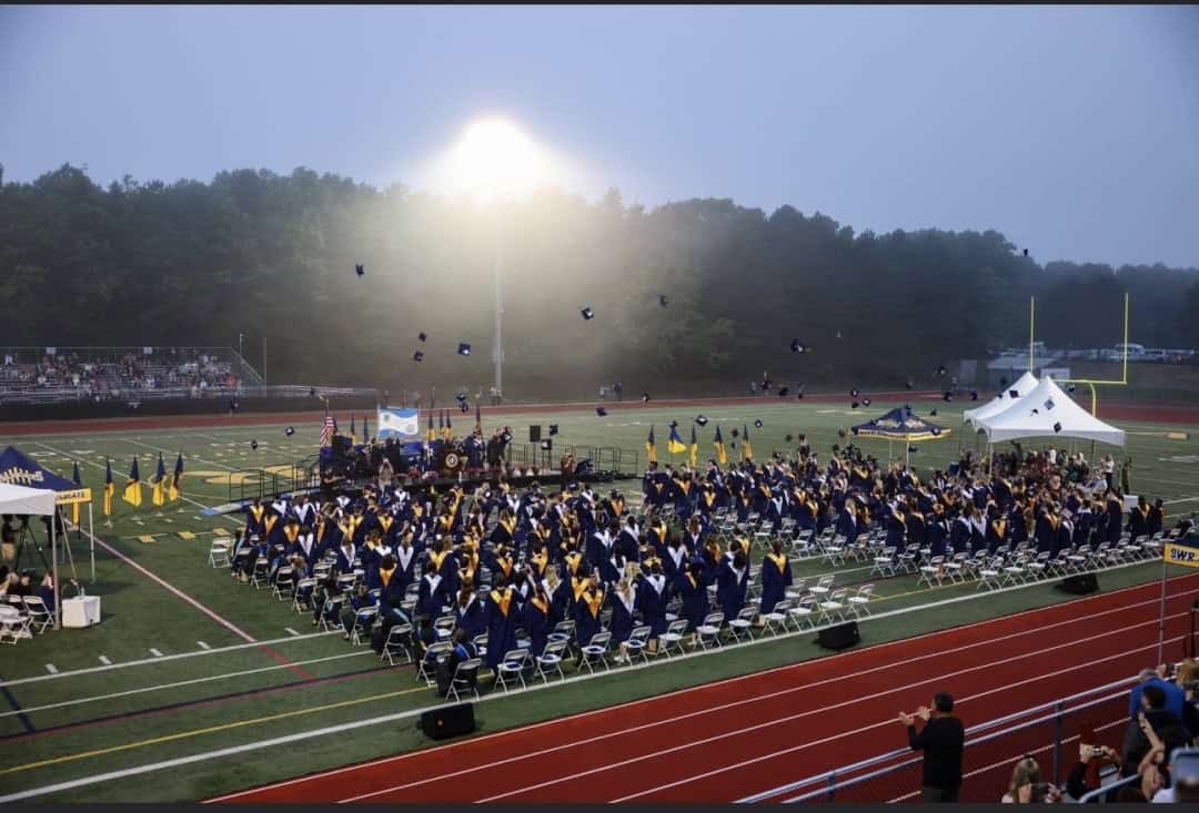 Tented graduation celebration