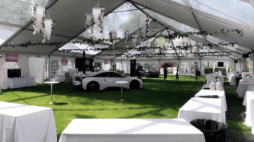 Branded corporate tent install