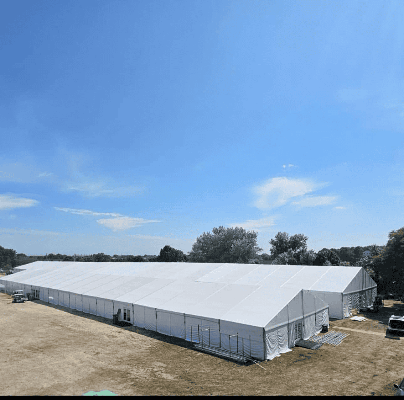 Corporate tent set up for a company event