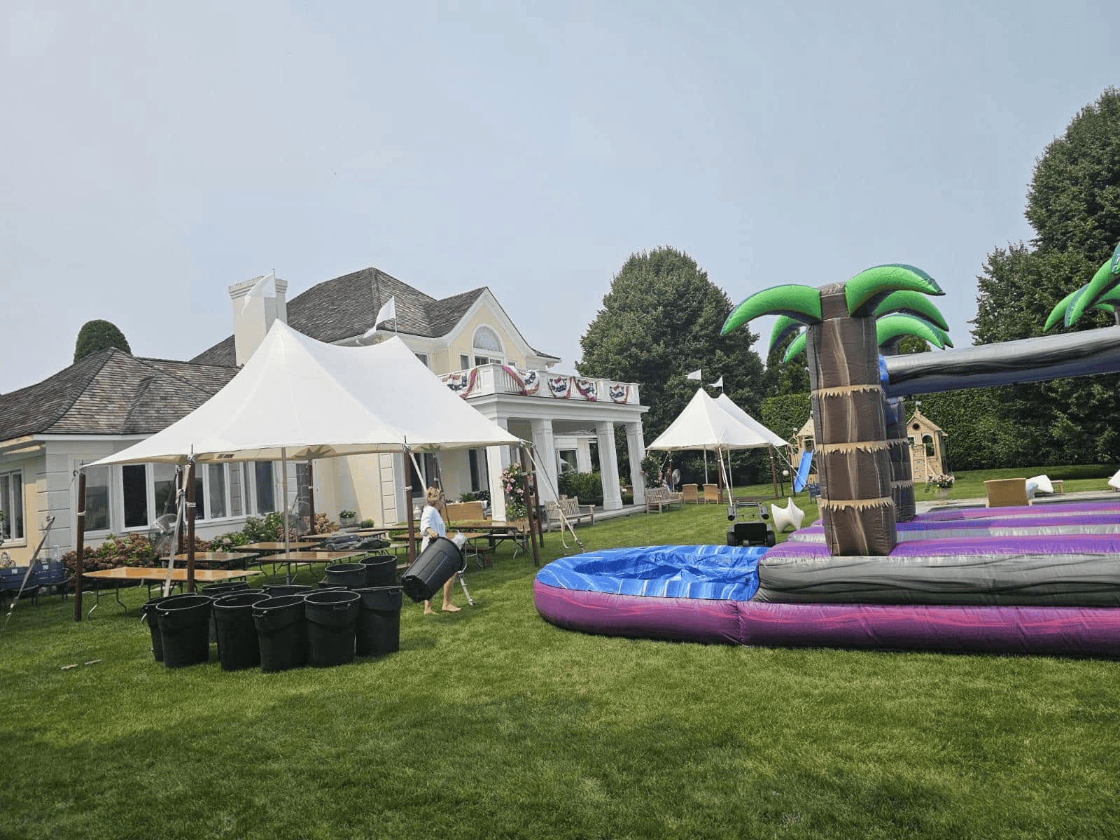 Private party with a furnished area beside the dining tent