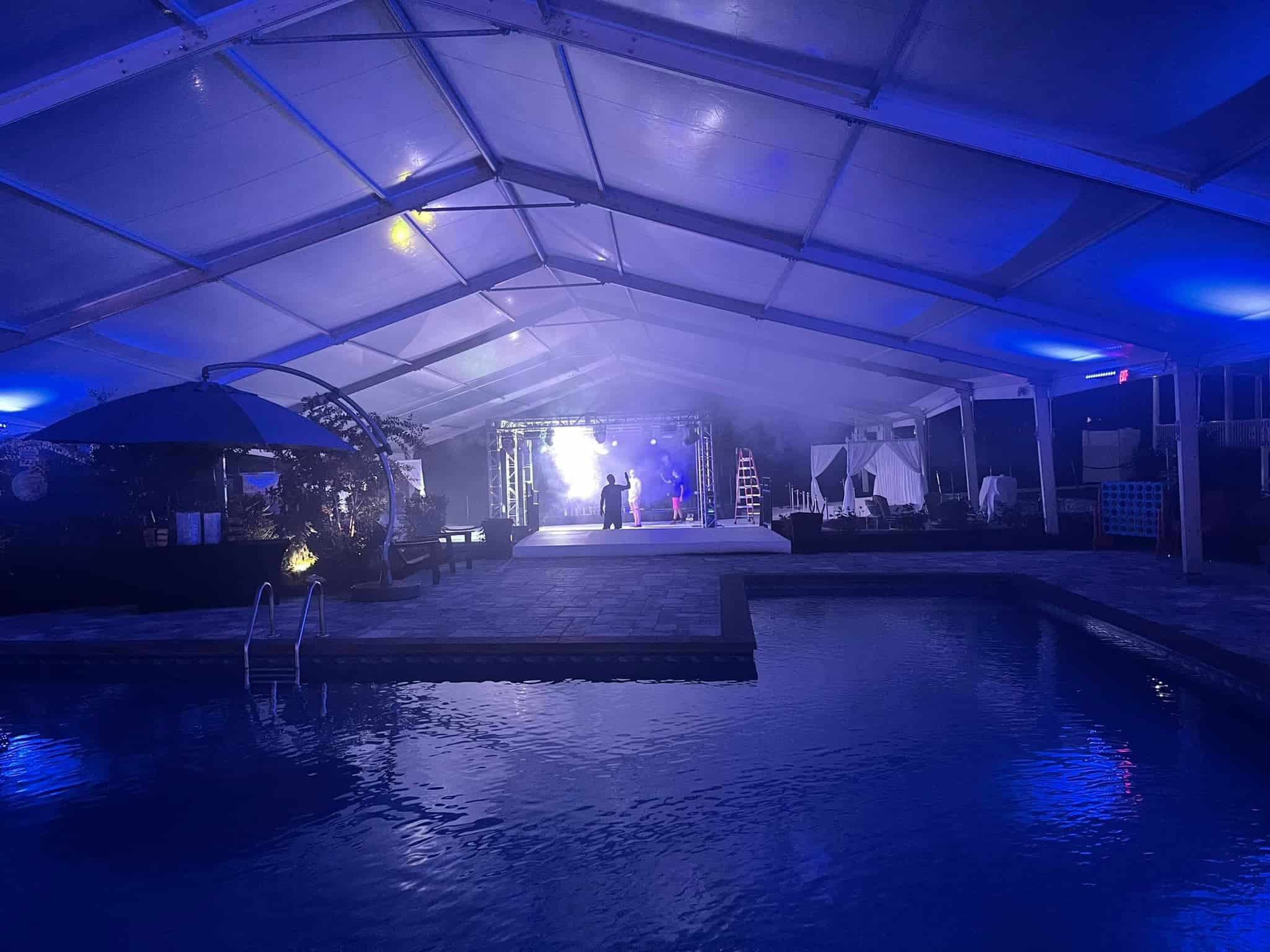 Large span structure tent frame