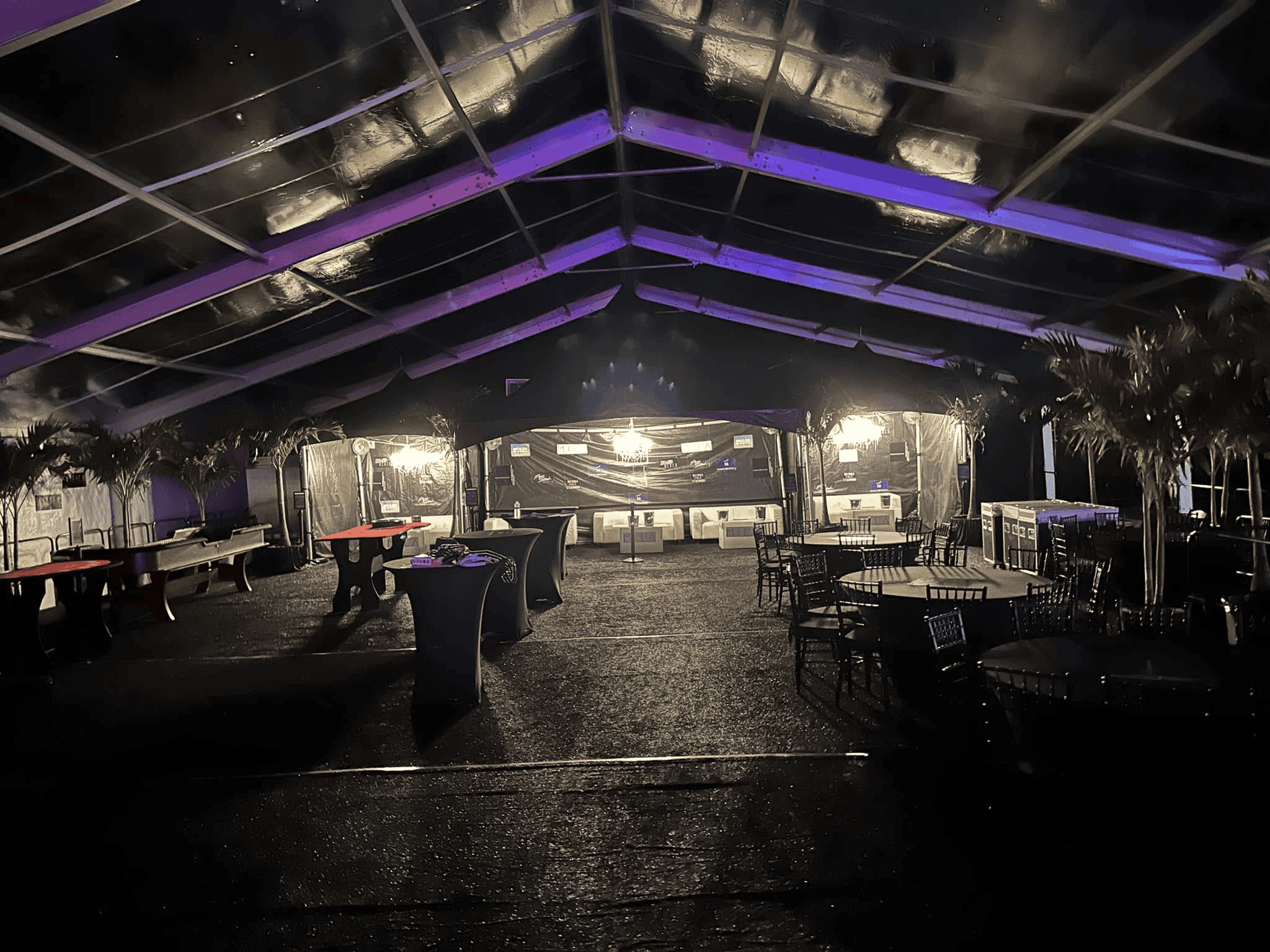 Large tent installed over a wide footprint by TGIF Event Services