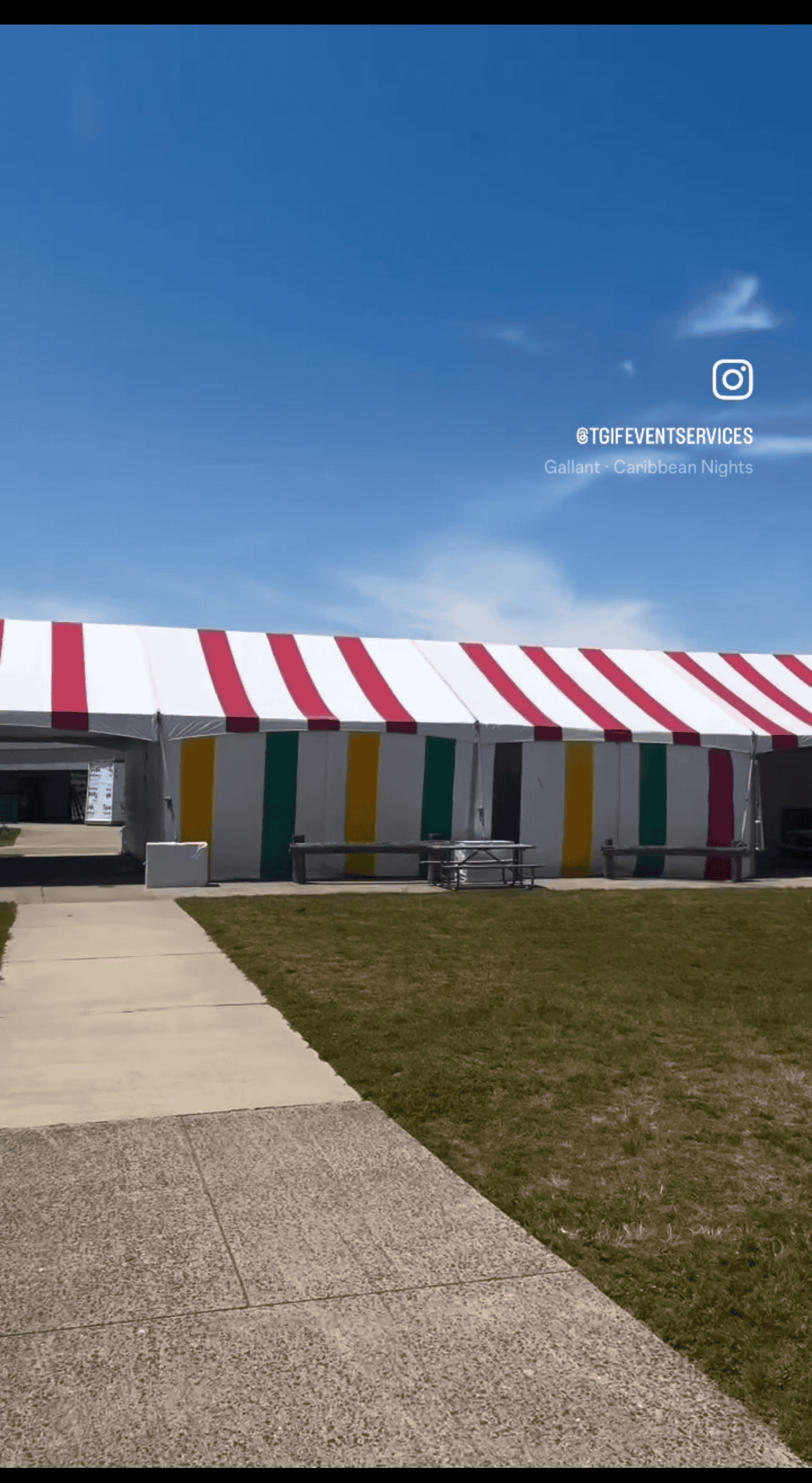 Jumbo-Trac clearspan tent over a wide floor
