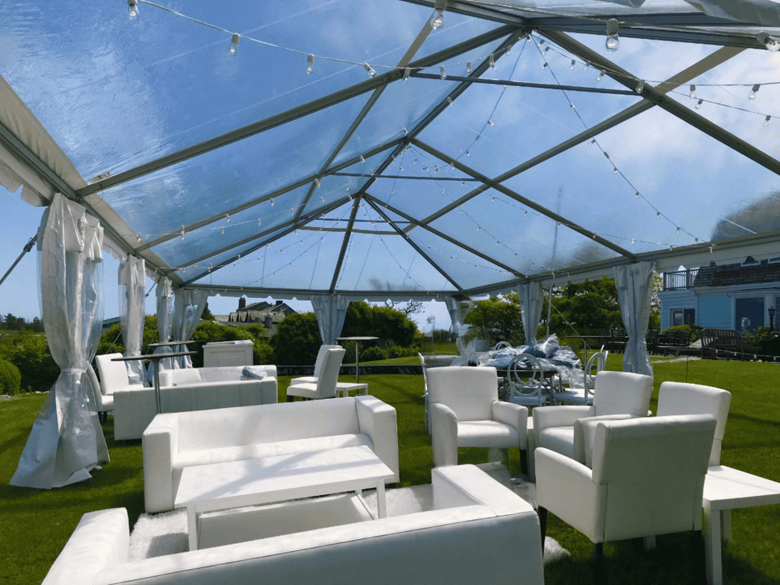 Engineered clearspan tent frame and track system